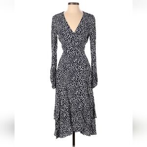 Privacy Please Black and White wrapped dress